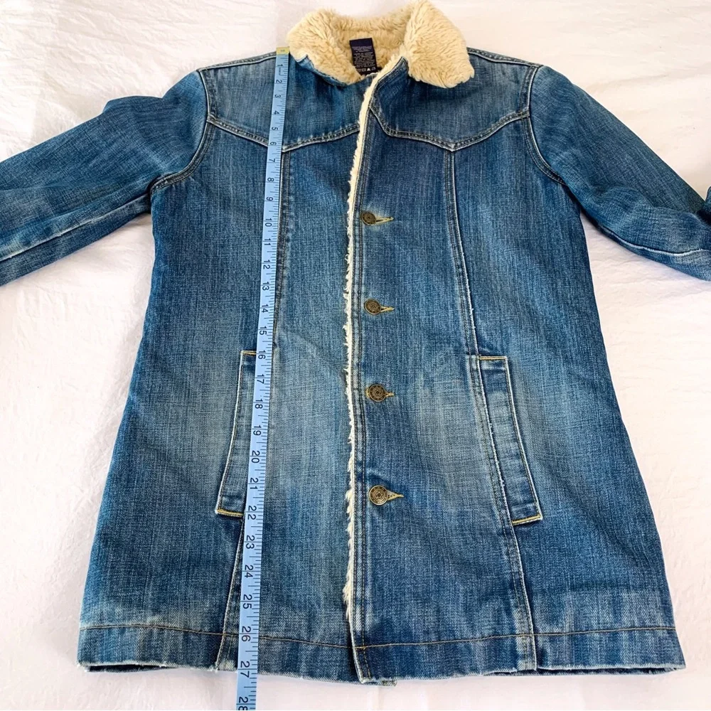 Y2K Earl Jean sherpa jacket Gilmore Girls style vintage denim jacket, size small - Picture 8 of 12